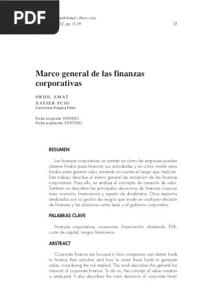 Marco general de las finanzas corporativas