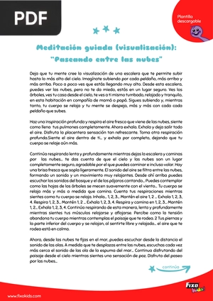 Meditación guiada (visualización): ”Paseando entre las nubes"