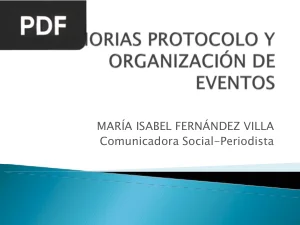 Memorias: protocolo y organización de eventos