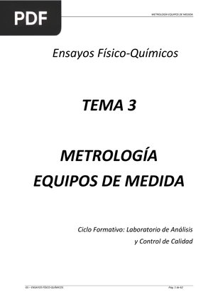 Metrología Equipos de Medida