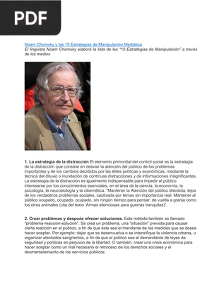 Noam Chomsky y las 10 Estrategias de Manipulación Mediática