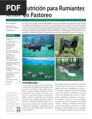 Nutrición para rumiantes en pastoreo