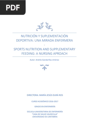Nutrición y suplementación deportiva una mirada enfermera