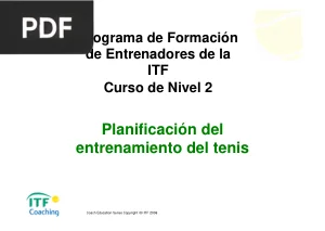 Planificación del Entrenamiento del Tenis: Curso ITF Nivel 2