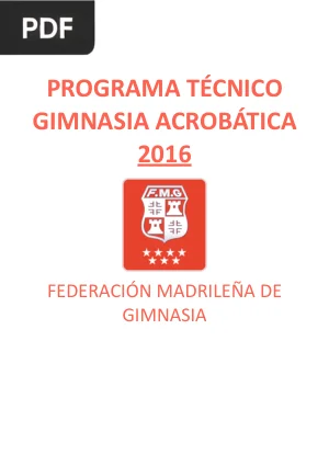 Programa Técnico de Gimnasia Acrobática 2016
