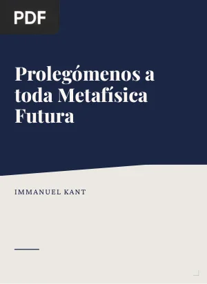 Prolegómenos a toda Metafísica Futura que Pueda Presentarse como Ciencia
