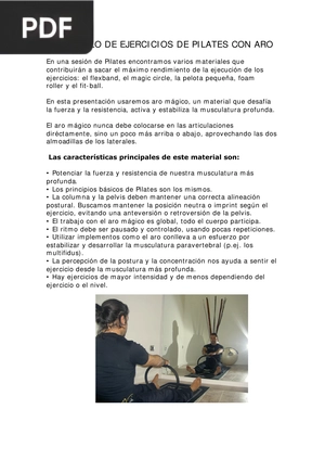 Protocolo de ejercicios de pilates con aro