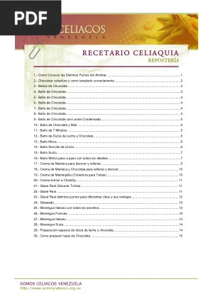 Recetario celiaquia repostería