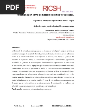 Reflexiones en torno al método científico y sus etapas
