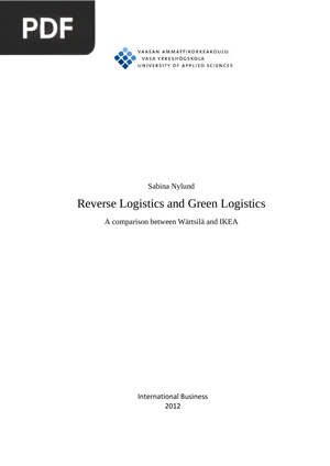 Reverse Logistics and Green Logistics