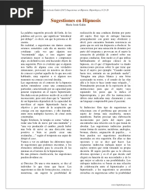 Sugestiones en Hipnosis