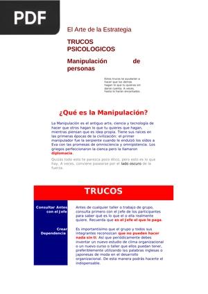 Trucos psicológicos. Manipulación de personas
