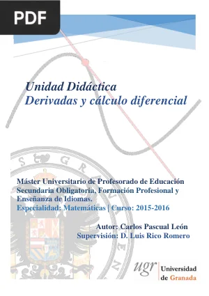 Unidad Didáctica: Derivadas y Cálculo Diferencial