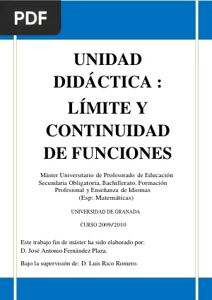 Unidad Didáctica: Límite y Continuidad de Funciones