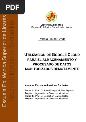 Utilización de Google Cloud para el almacenamiento y procesado de datos monitorizados remotamente