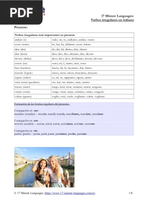 Verbos irregulares en italiano